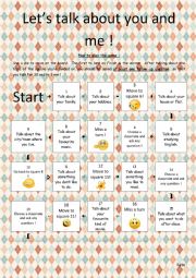 English Worksheet: board game
