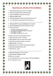 English Worksheet: Pirates of the Caribbean