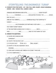 English Worksheet: The enormous turnip questions