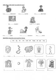 English Worksheet: Jobs and adjectives
