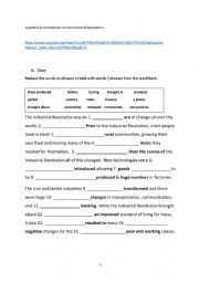 English Worksheet: The Industrial Revolution Worksheets