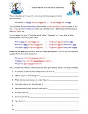 English Worksheet: Factual Real Conditional Laws of Nature