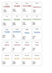 English Worksheet: Animal Happy Family