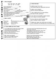 Song worksheet 