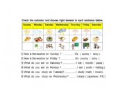 English Worksheet: Talk about weather and activities WS