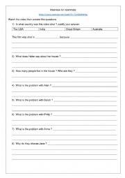 English Worksheet: A listening activity to conduct a roommate interview