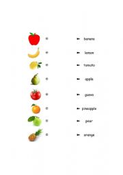 English Worksheet: MATCH THE FRUIT