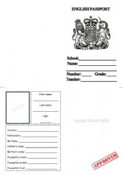 English Worksheet: English passport