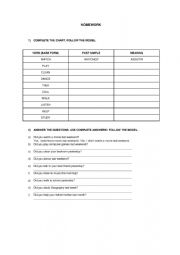 English Worksheet: Past simple review