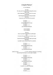 English Worksheet: lyric in the shwadows