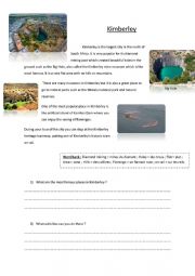 English Worksheet: Kimberley , South Africa worksheet