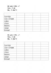 English Worksheet: mingling food
