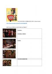 English Worksheet: The adventures of Robin Hood 