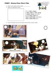 English Worksheet: Feast - Disney pixar short film exercise