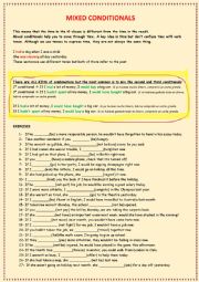 English Worksheet: Mixed conditionals