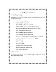 English Worksheet: AT  THE RESTAURANT