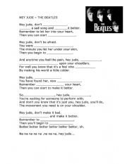 English Worksheet: Song Hey Jude