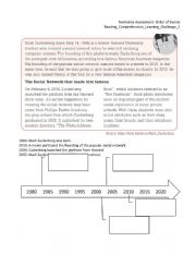 English Worksheet: Formative Assessment: Order of Events
