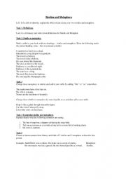 English Worksheet: Similes and Metaphors