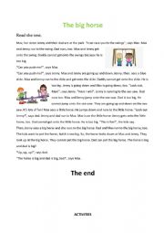 English Worksheet: THE BIG HORSE 