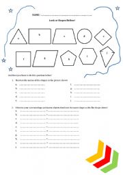 Shapes - ESL worksheet by laelatul