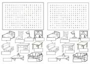 English Worksheet: Furniture wordsearch
