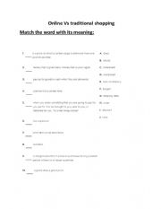 English Worksheet: Traditional Vs online Shopping