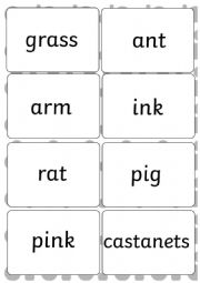 English Worksheet: Jolly Phonics Songs Matching Cards WORDS