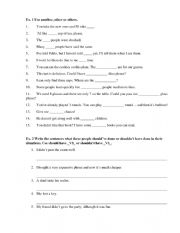 English Worksheet: Another, other, others / Should have done