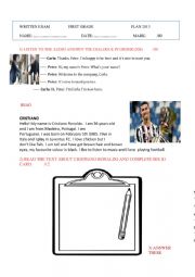 English Worksheet: cristiano