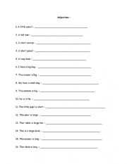 English Worksheet: Adjectives 