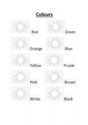 English Worksheet: Colours