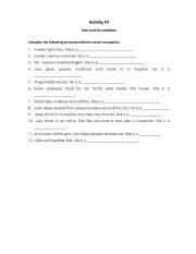 English Worksheet: jobs and occupations