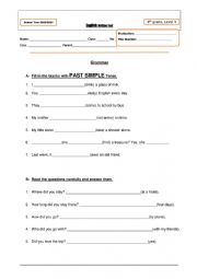 Grammar worksheet