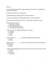 English Worksheet: Hitch Test 