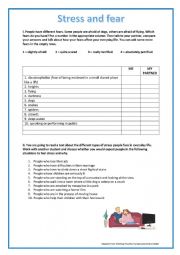 English Worksheet: Four Skills Lesson 6 - Stress and fear 
