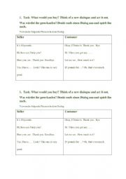 English Worksheet: dialogue -seller-customer 