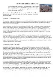 English Worksheet: Woodstock Reading comprehension