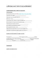 English Worksheet: LORD BAO AND THE STONE