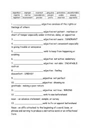 English Worksheet: Grade Five Spelling Definitions Week 27
