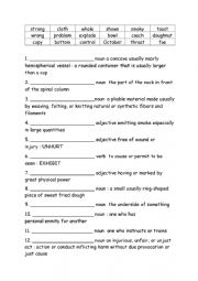 English Worksheet: Spelling Words Definitions Grade 4 Week 6