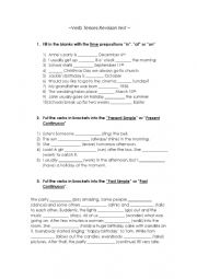 English Worksheet: Revision of Tenses