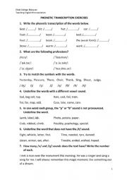 English Worksheet: Phonetic transcription exercises