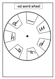 English Worksheet: CVC word wheel