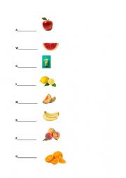 English Worksheet: Fruits spelling
