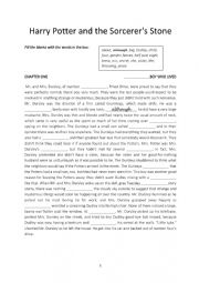 English Worksheet: Harry Potter and the sourcerer�s stone