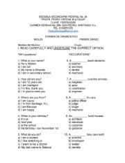 English Worksheet: quiz