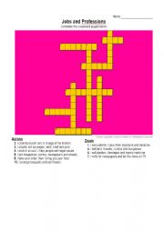 English Worksheet: Jobs crossword