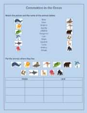 Commotion in the Ocean Comprehension worksheet