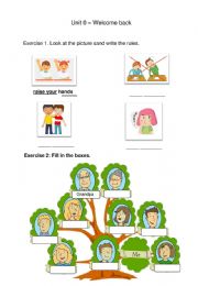 English Worksheet: Welcome back worksheet